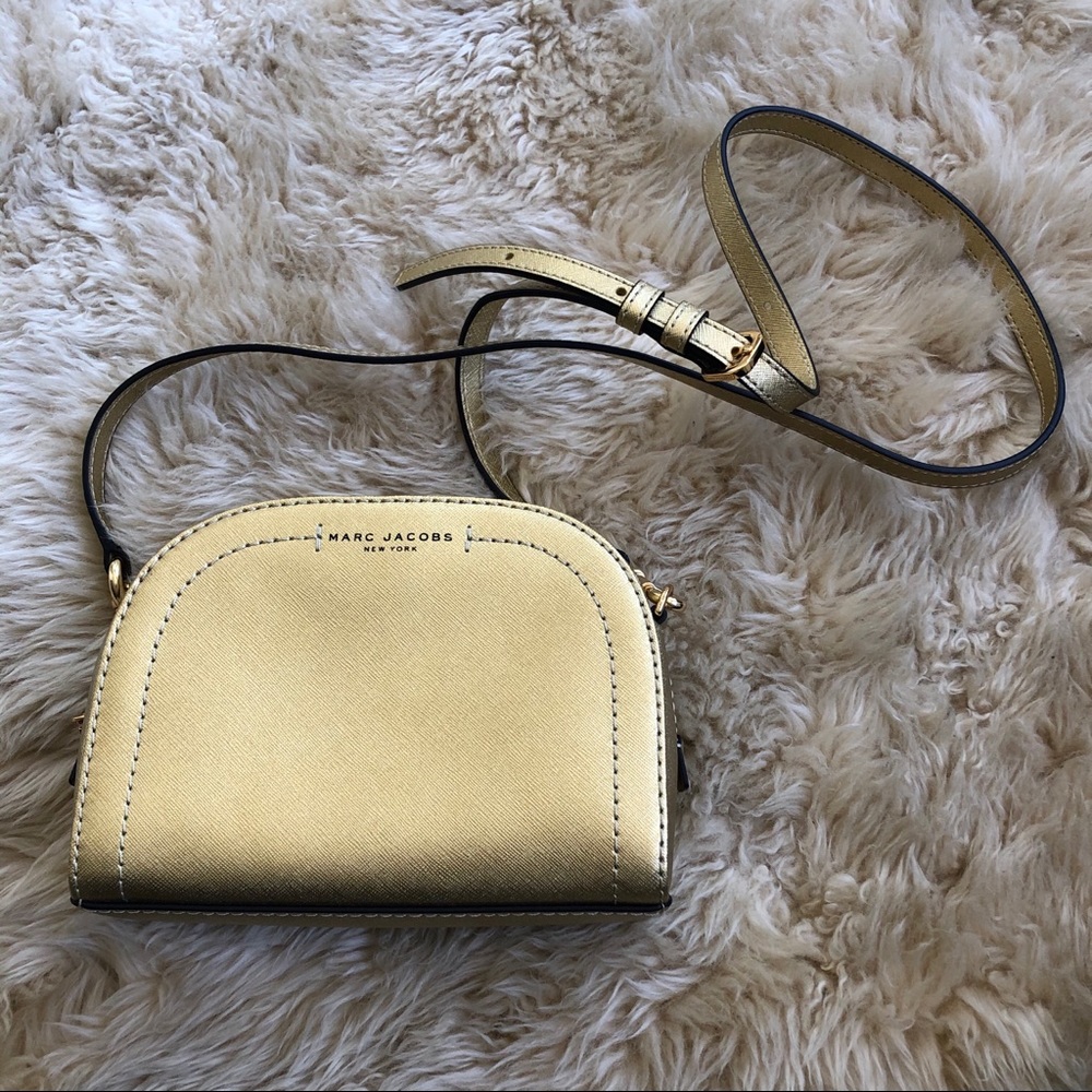 Marc Jacobs Gold Leather Playback Crossbody Bag